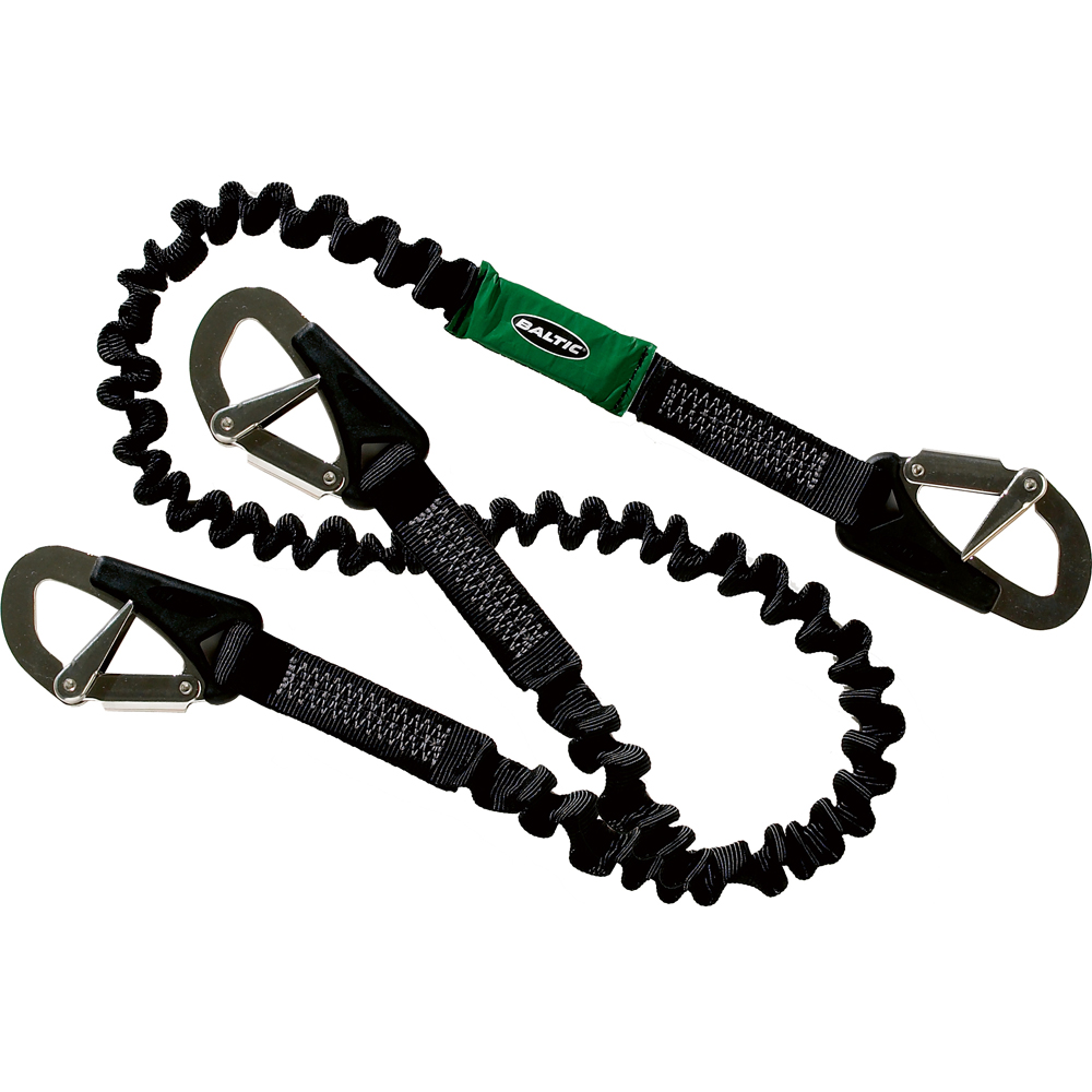 elastic 3 haken safety line 2m zwart
