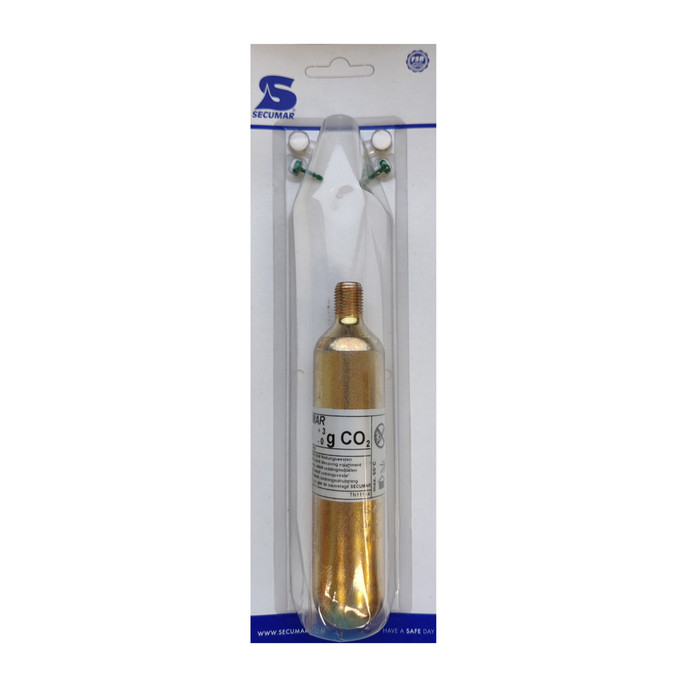 Secumar 43 gr. co2 patroon met 2 tabletten en 2 pinnen voor automatische vesten foto 1