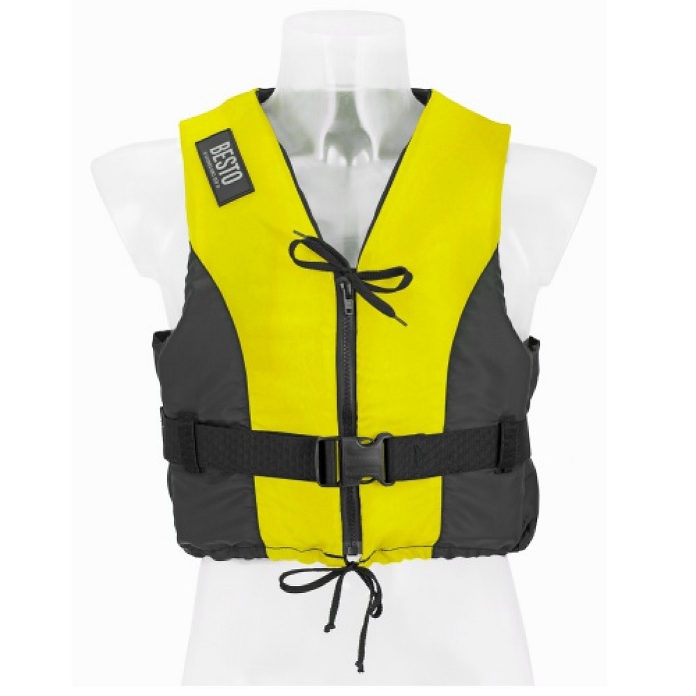 Besto dinghy met rits 50 N zwemvest geel/zwart foto 1