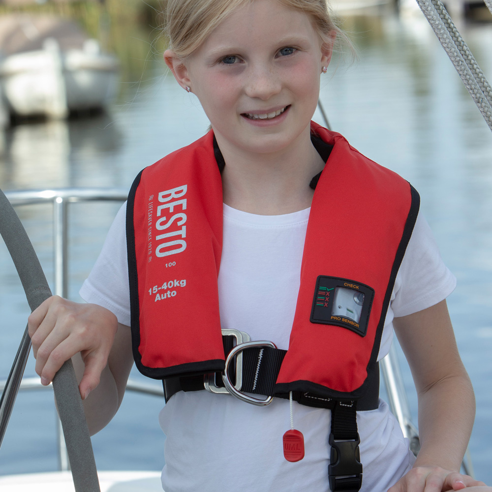 Besto Pro automatisch reddingvest 15-40 kg junior rood 4