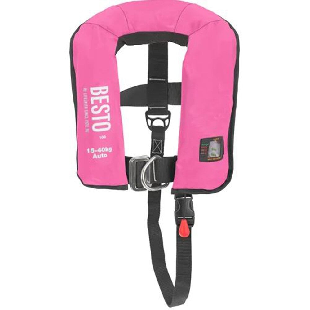 Besto Pro automatisch reddingvest 15-40 kg junior roze foto 1