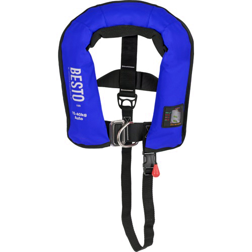Besto Pro automatisch reddingvest 15-40 kg junior blauw foto 1