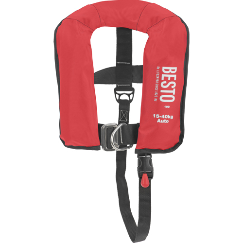 Basis automatisch reddingsvest 15-40 kg junior rood