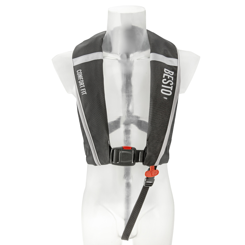 Besto Comfort fit automatisch reddingsvest 180N zh zwart/grijs foto 1