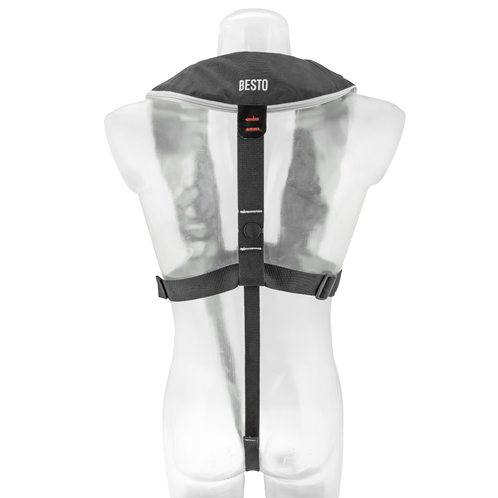 Besto Comfort fit automatisch reddingsvest 180N zh zwart/grijs 3