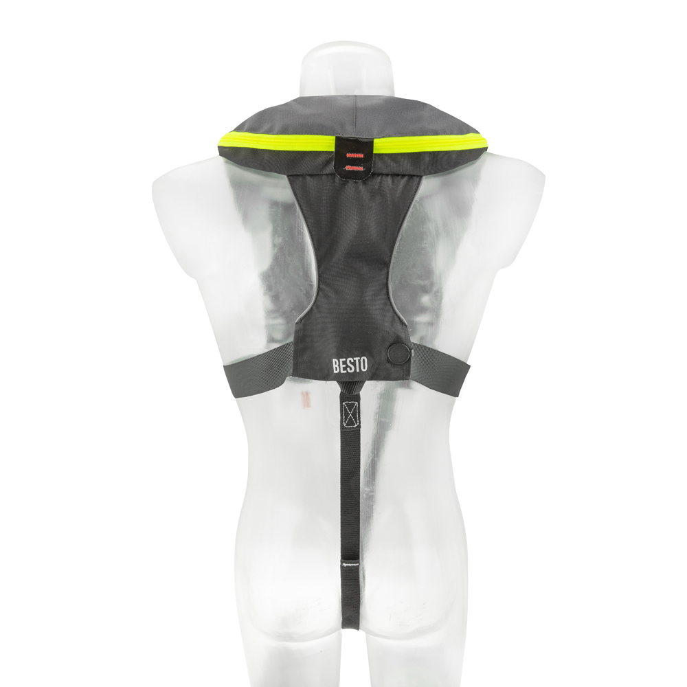 Besto Comfort fit automatisch reddingsvest PRO 220N mh antraciet/yellow 2