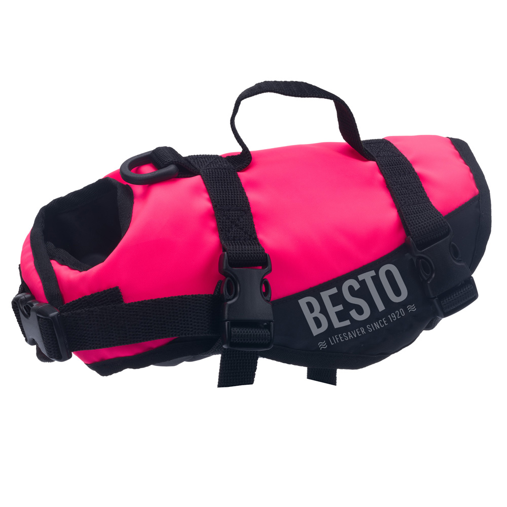 kattenzwemvest deluxe roze/zwart