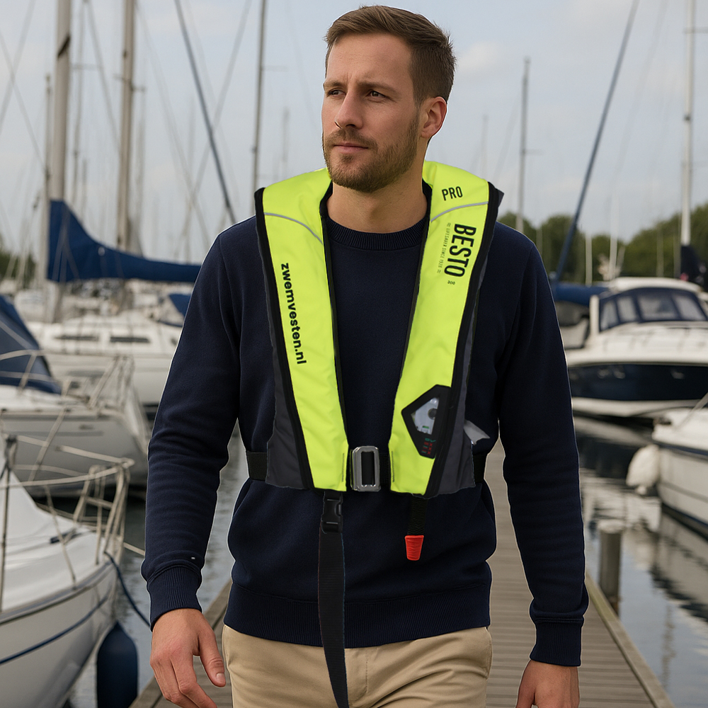 Besto high comfort automatisch reddingsvest 300N high viz yellow 5