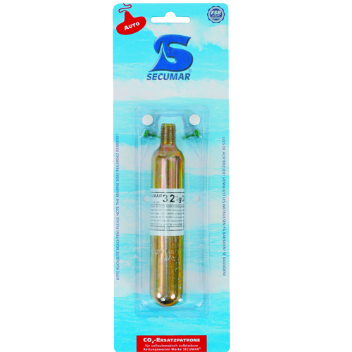 Secumar 32 gr. co2 patroon met 2 tabletten en 2 pinnen voor automatische vesten foto 1