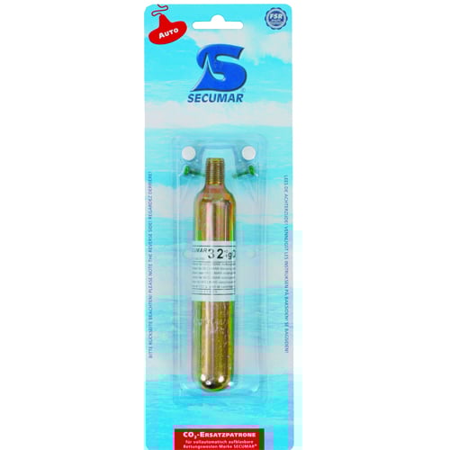 Secumar 32 gr. co2 patroon met 2 tabletten en 2 pinnen voor automatische vesten 2