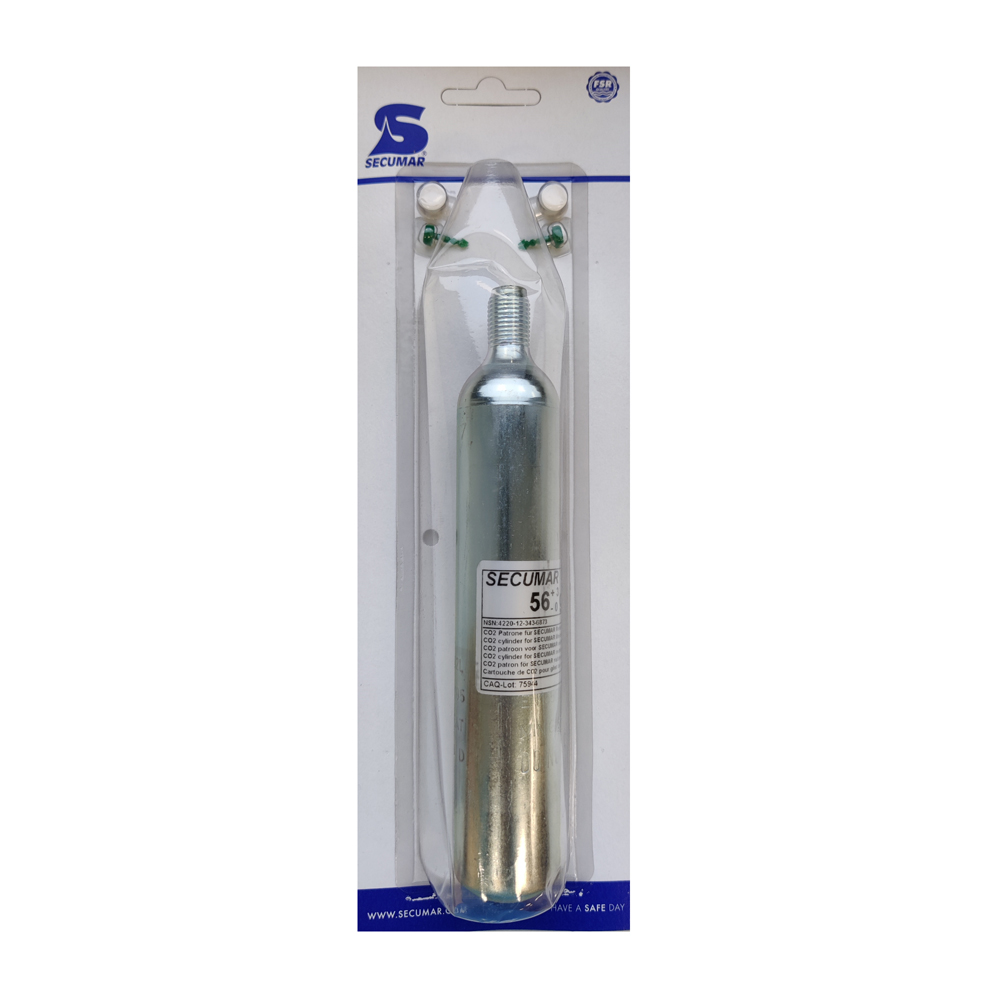 Secumar 56 gr. co2 patroon met 2 tabletten en 2 pinnen voor automatische vesten foto 1