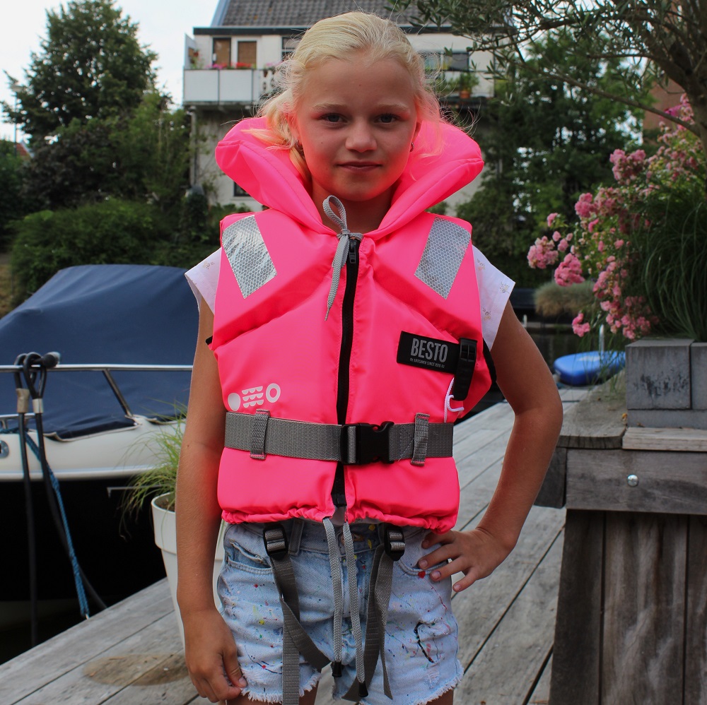 Besto deluxe kinderreddingsvest 100n 20-30kg roze