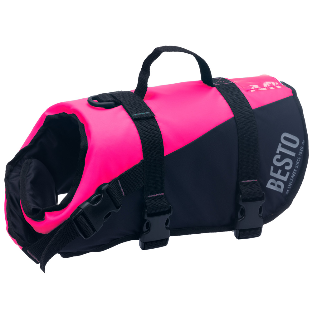 Besto honden zwemvest deluxe roze/zwart