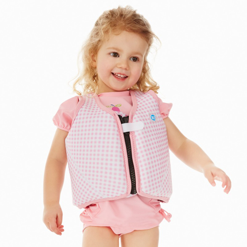 Splash About float jacket pink gingham Zwemvesten.nl Neo Safety