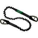 baltic elastic 2 haken safety line 2m zwart